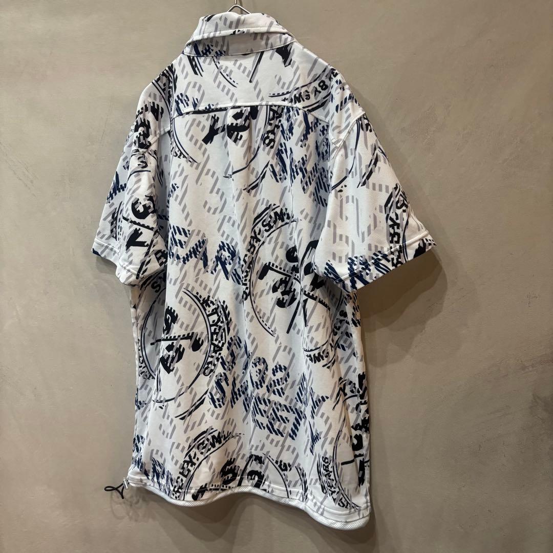 SY32bySWEETYEARS ポロシャツ 総柄 裾ドローコード L