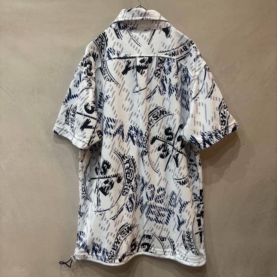 SY32bySWEETYEARS ポロシャツ 総柄 裾ドローコード L