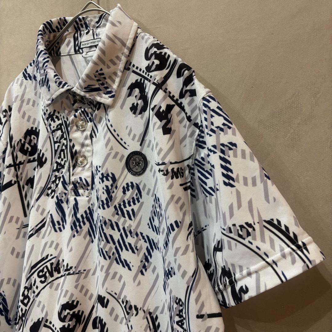 SY32bySWEETYEARS ポロシャツ 総柄 裾ドローコード L