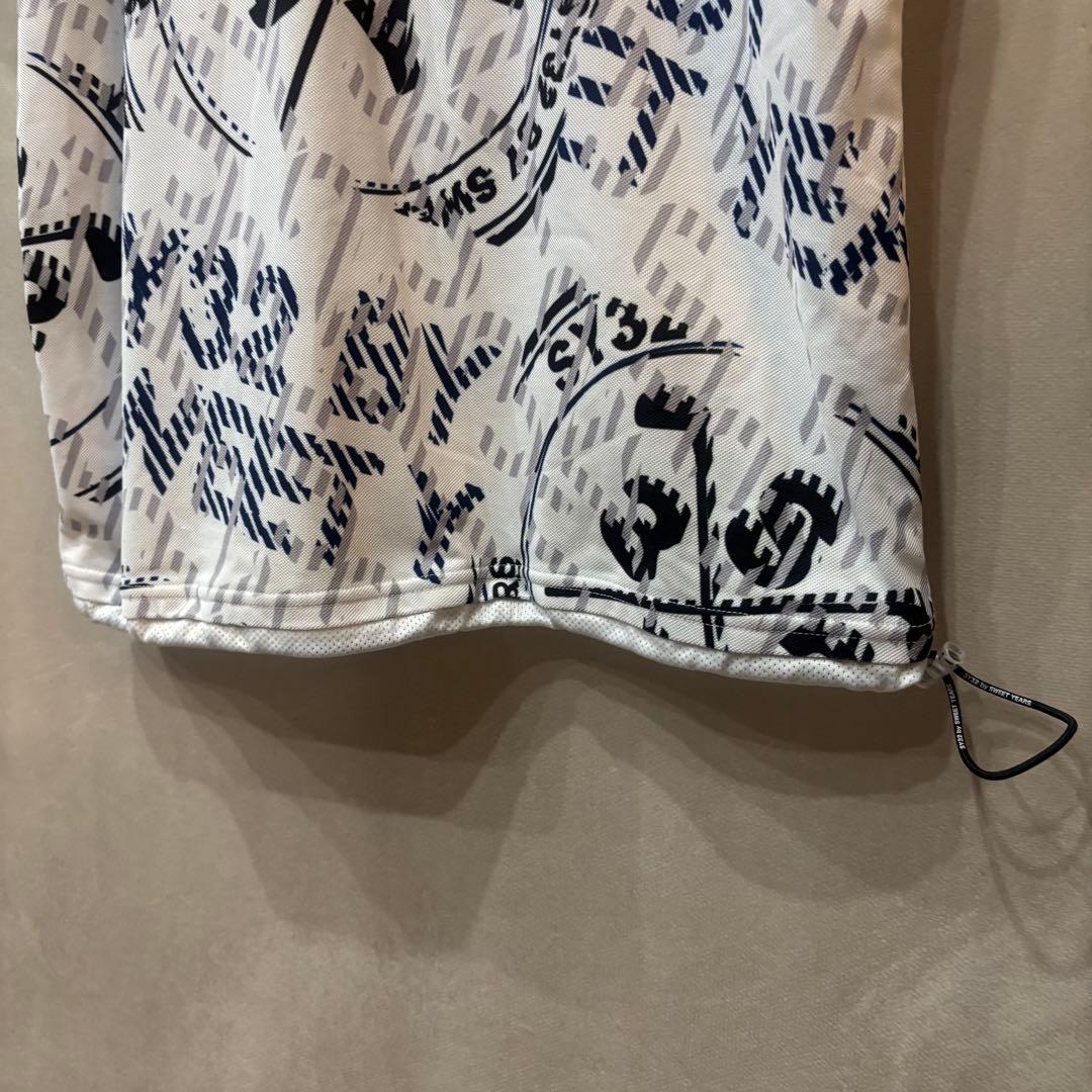 SY32bySWEETYEARS ポロシャツ 総柄 裾ドローコード L