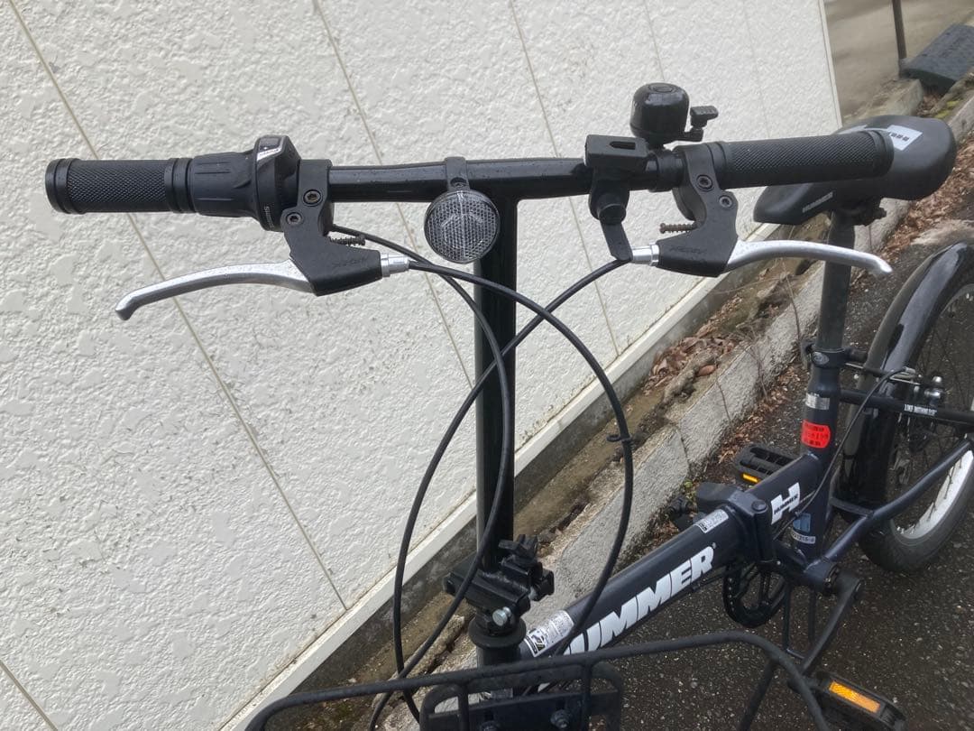 HUMMER 折りたたみ自転車 20インチ 6段変速 前カゴ付【直接受取可】