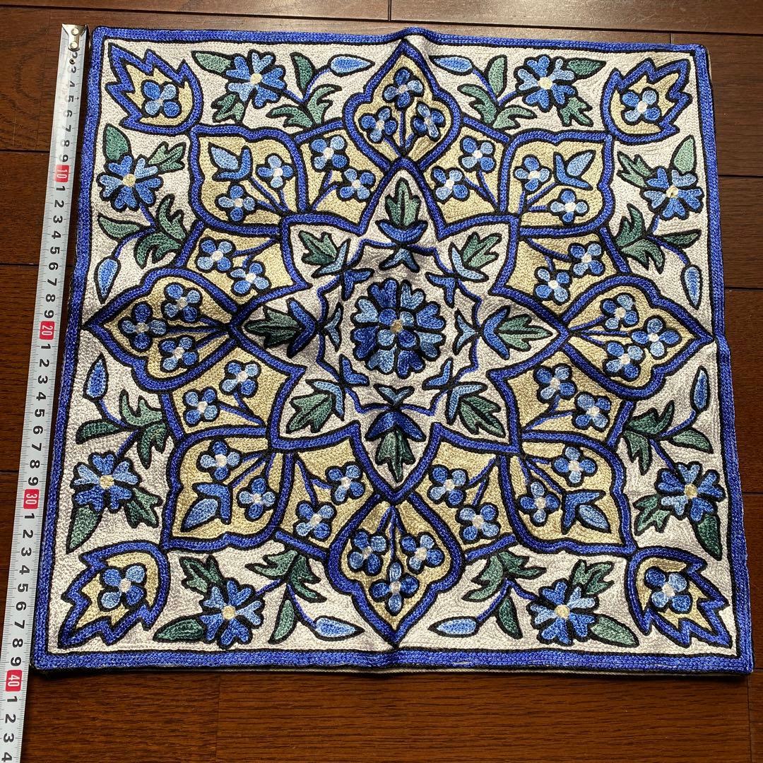 インド刺繍・クッションカバー（2個セット）