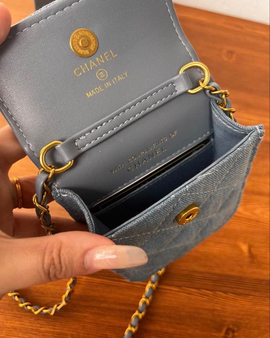 CHANEL ノベルティ キルティング ショルダーバッグ デニム　シャネル