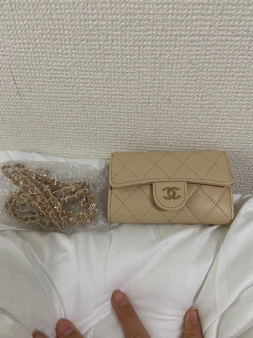 CHANELミニ財布ノベルティベージュ