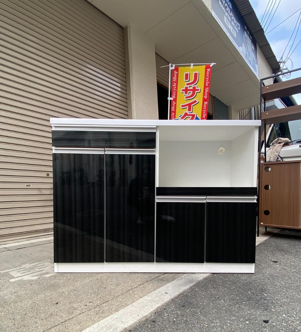 A810♦️キッチンカウンター 幅120 キャビネット レンジ台 収納 食器棚