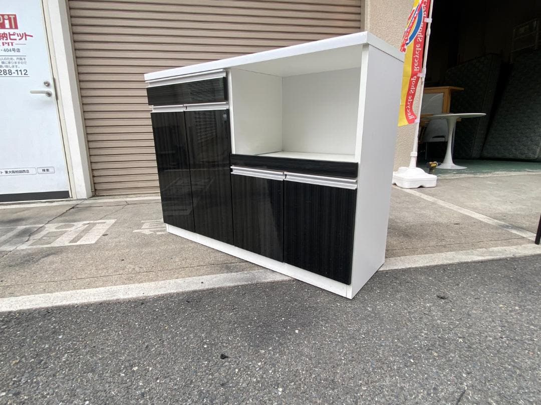 A810♦️キッチンカウンター 幅120 キャビネット レンジ台 収納 食器棚