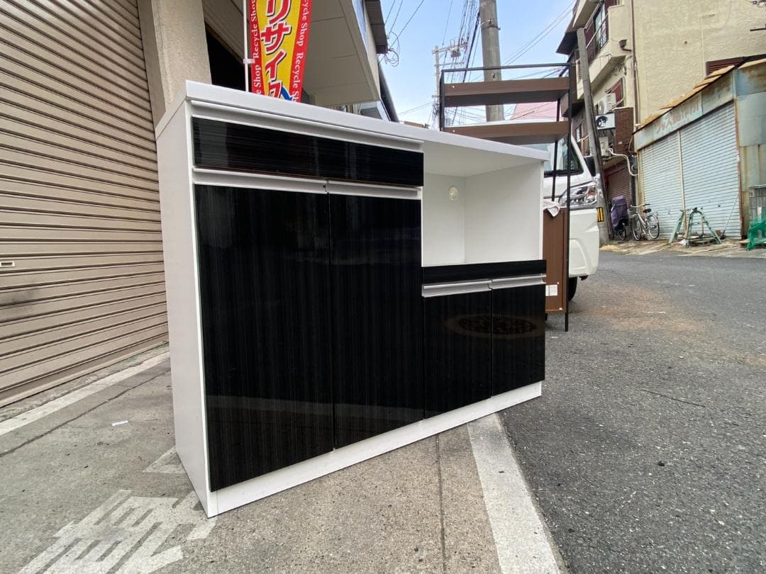 A810♦️キッチンカウンター 幅120 キャビネット レンジ台 収納 食器棚