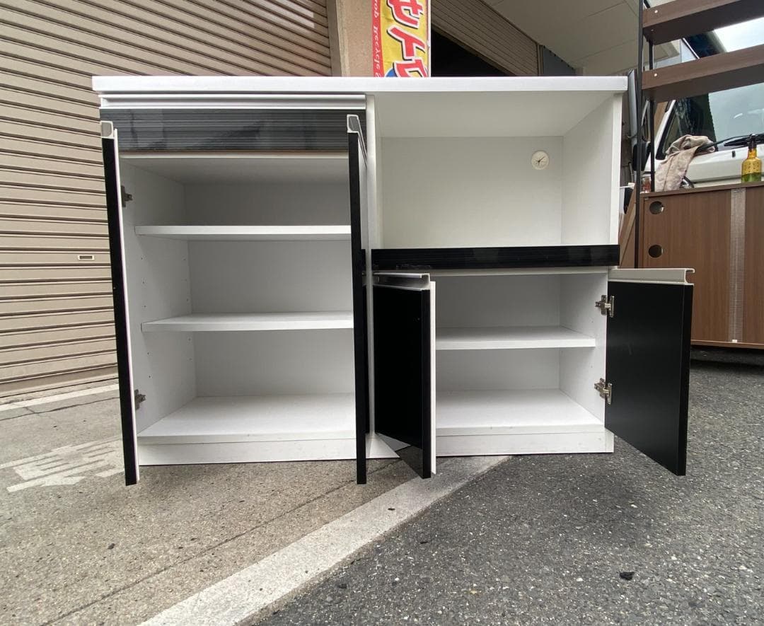 A810♦️キッチンカウンター 幅120 キャビネット レンジ台 収納 食器棚