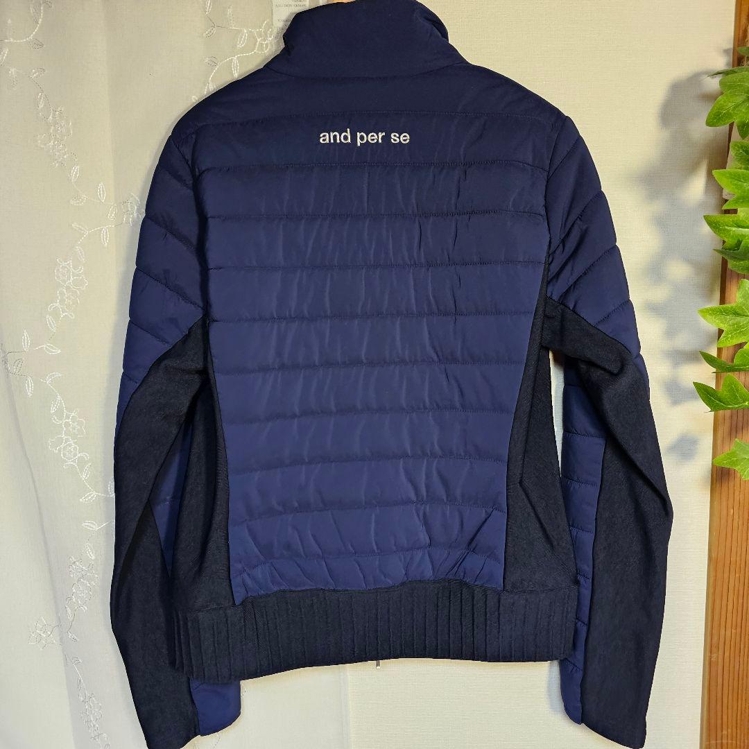 極美品 アンパスィ and per se 中綿ジャケット ゴルフウェア ネイビー