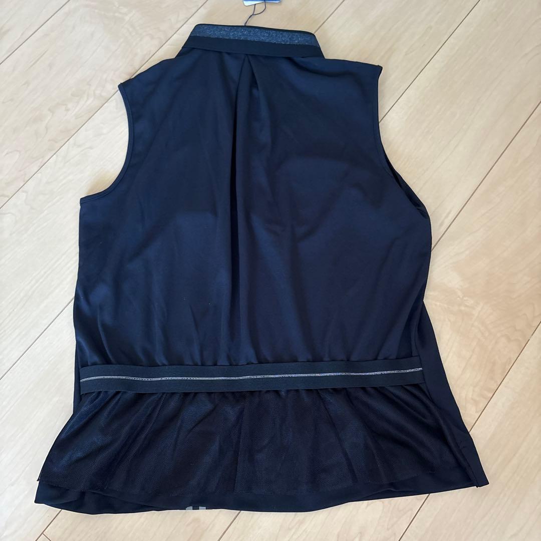 LANVIN レディース ゴルフノースリーブシャツ 40 ブラック