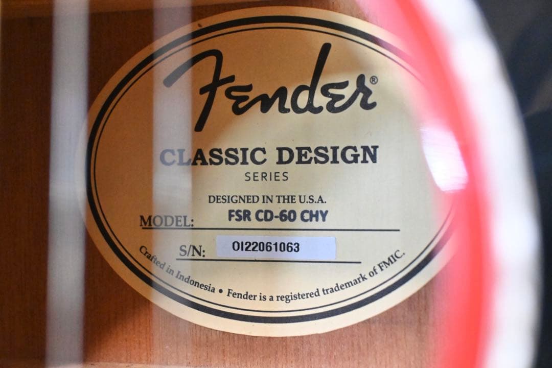 【整備・清掃・弦交換済】Fender FSR CD-60 CHY フェンダー 赤