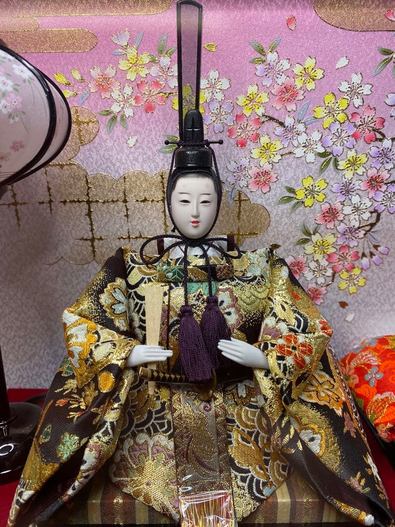 東京久月　雛人形ガラスケース入り親王飾り・間口約５７×奥行約２９×高さ約３８㎝