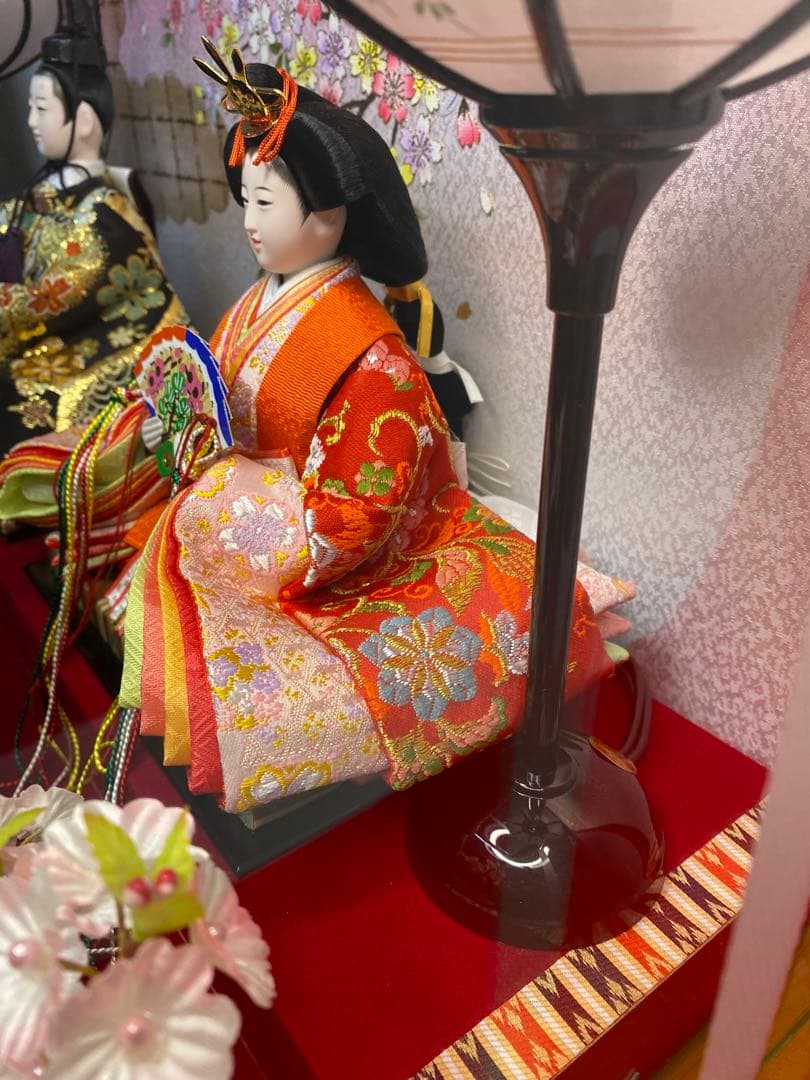 東京久月　雛人形ガラスケース入り親王飾り・間口約５７×奥行約２９×高さ約３８㎝