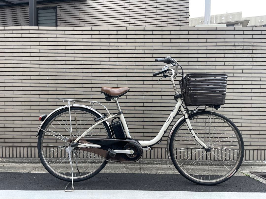パナソニック電動アシスト自転車 ホワイト バスケット付き26DPTR02