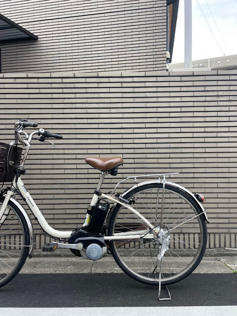 パナソニック電動アシスト自転車 ホワイト バスケット付き26DPTR02