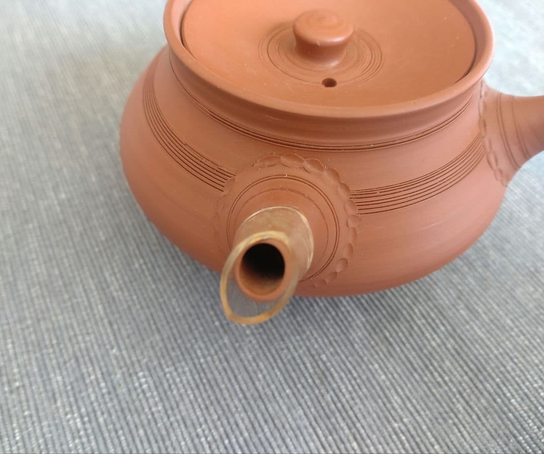 常滑焼 桑山圭洋造 朱泥 茶注 急須 茶道具　 木箱付き