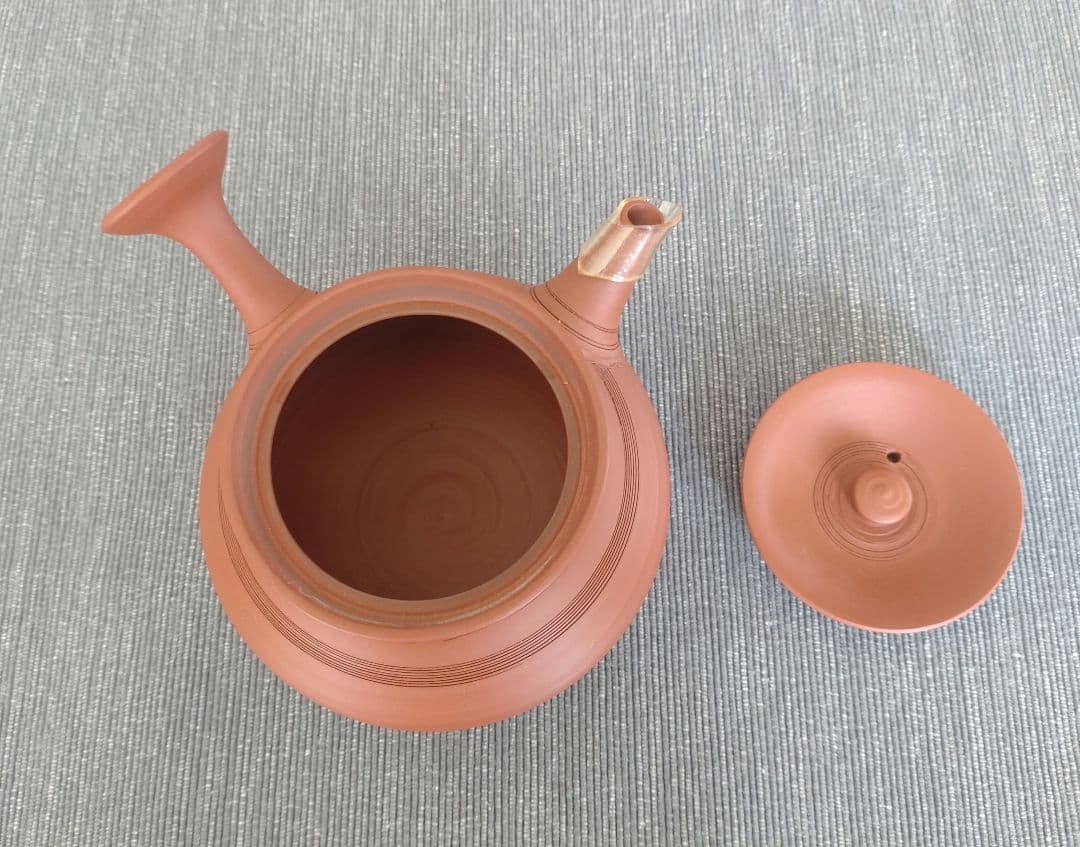 常滑焼 桑山圭洋造 朱泥 茶注 急須 茶道具　 木箱付き