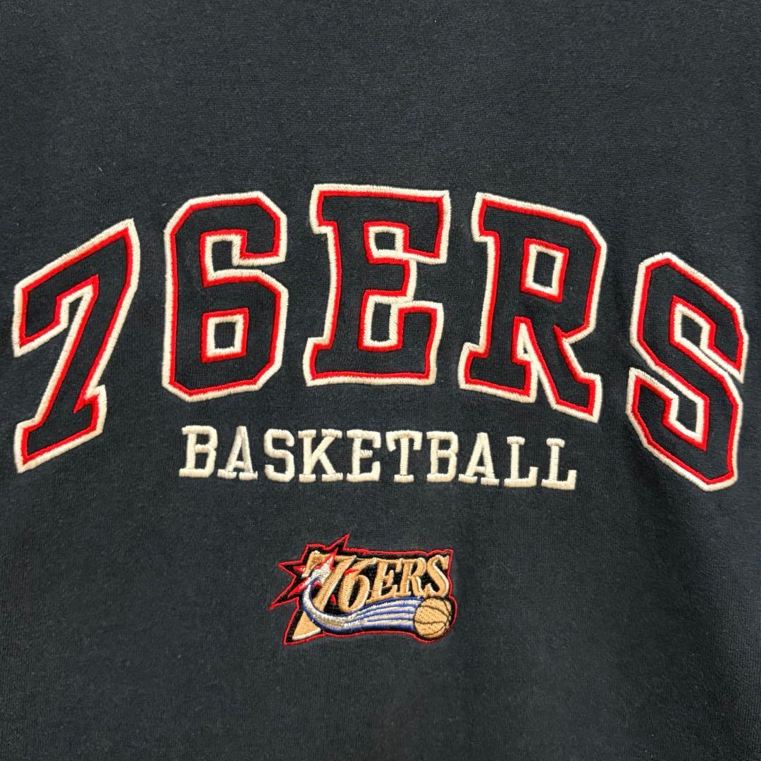 一点物 超ビッグサイズ　Reebok 76ers旧ロゴ刺繍スウェット　ビンテージ