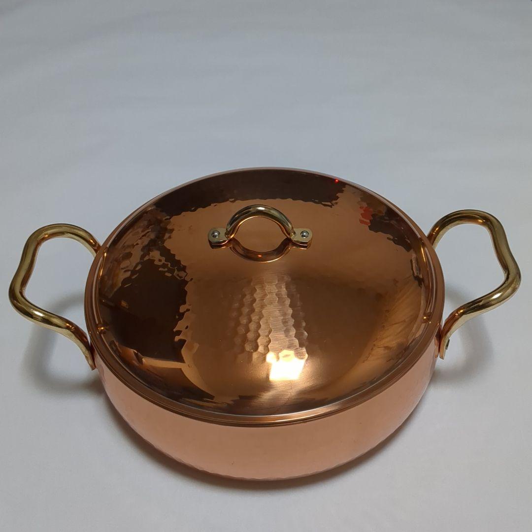 【美品・希少】燕三条 鈴木製作所 　純銅製　両手鍋 24cm​熱伝導良！省エネ！