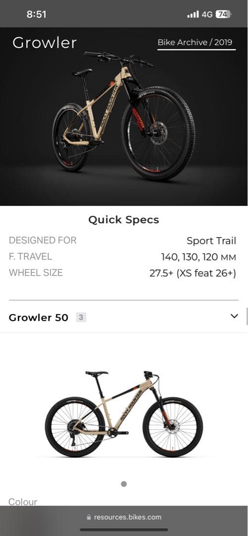 3/8までRocky Mountain 27.5 2019年Growler50