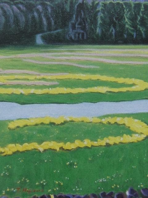 萩原立雄、【五月のザルツブルグ】、希少な大判額装用画集より、美品