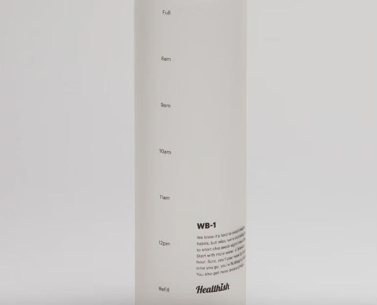 新品 Healthish時間メモリ付き ウォーターボトル 1L + ブラシセット