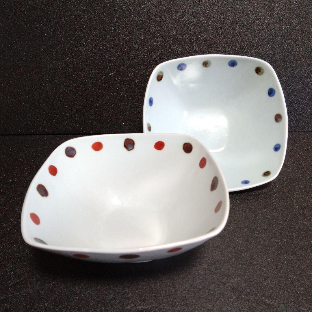 新品 有田焼 サラダボウル2個 角深鉢
