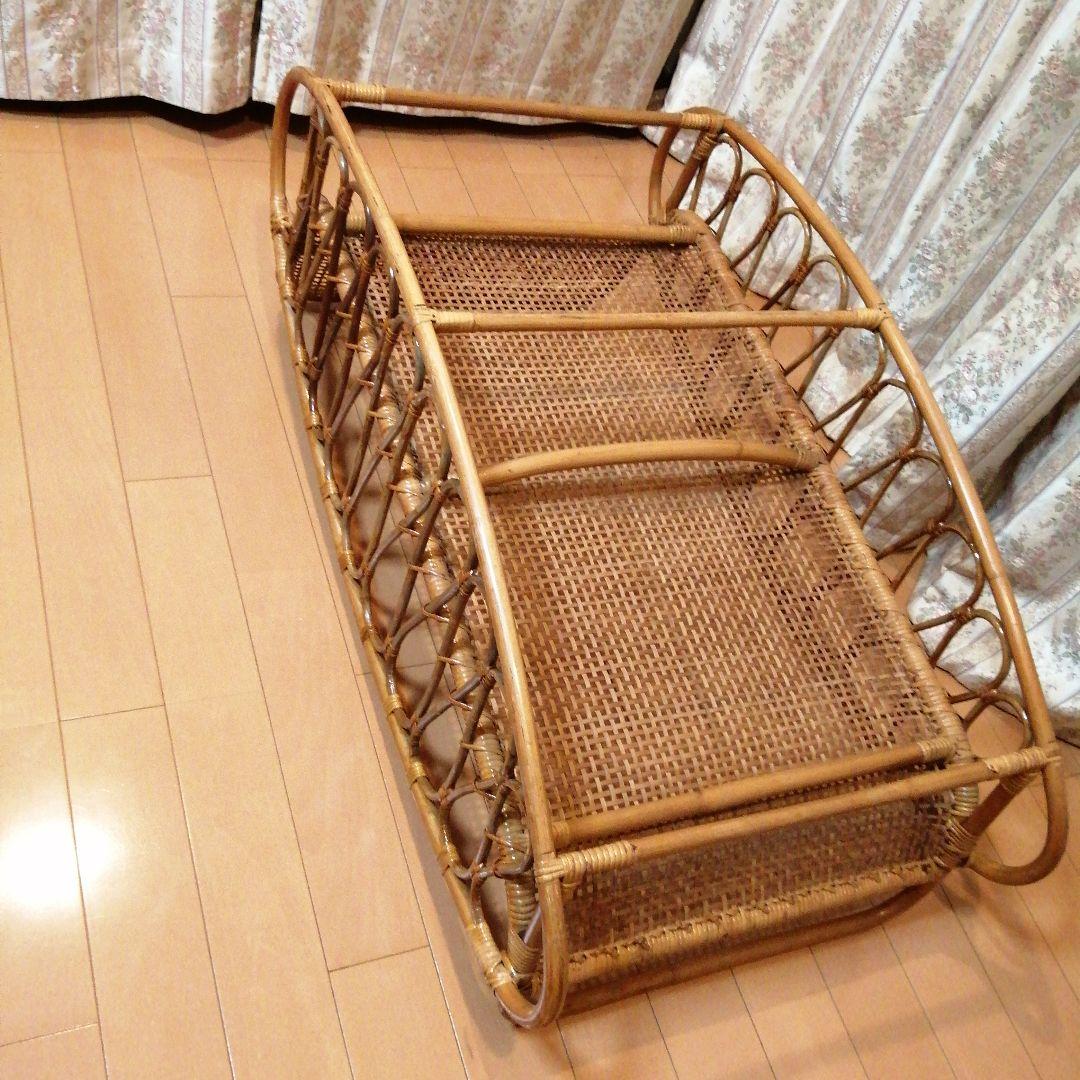 アンティーク　ラタン 籐製 　ゆりかご　ベビーベッド
