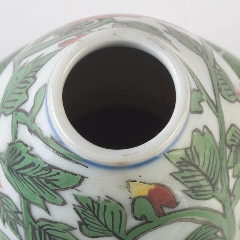 中国　色絵　花草文　瓢形瓶　花瓶　V　A7A