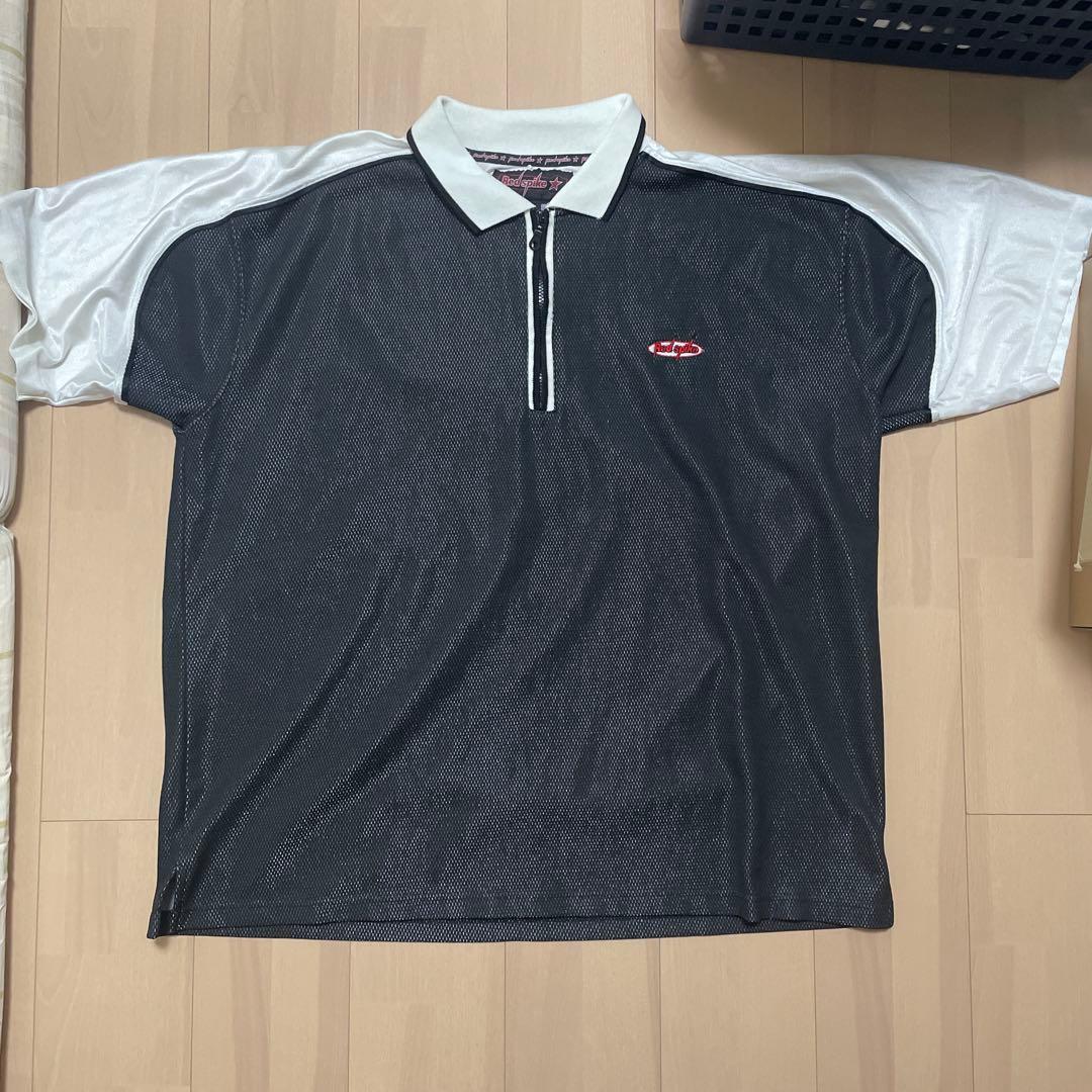 Red Spike メッシュポロシャツ 黒/白 バスケ　Tシャツ　メッシュ
