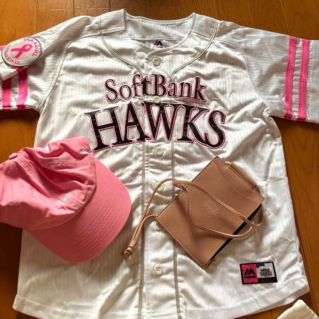 SoftBank Hawks KURIHARA ピンクリボンユニフォームセット