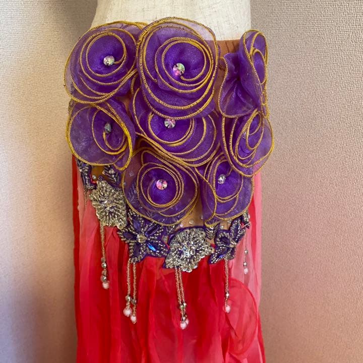 最大値引き！　ベリーダンス衣装　ピンク　パープル