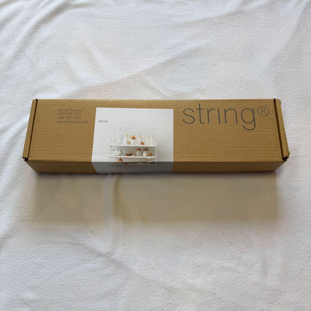 【美品】string pocket White W60×D15×H50