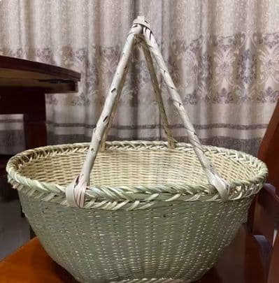 竹細工 極上品かご 収納 手作工芸品 市場かご 手提かご 買い物かご