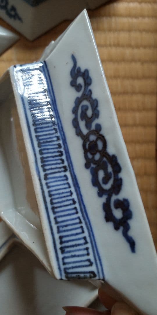希少　幕末　鍋島　古伊万里　菱形刺し身皿5枚　骨董　アンティーク