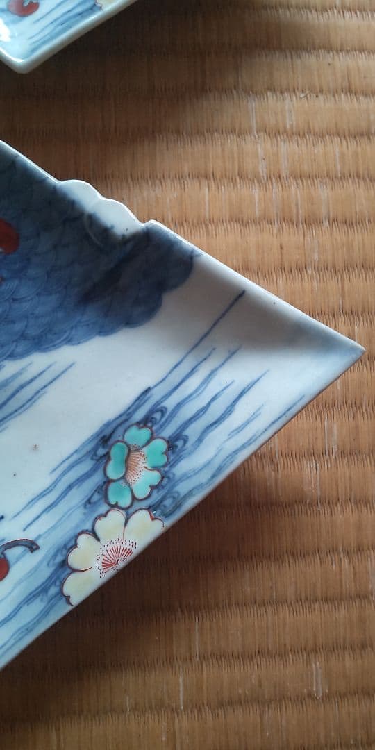 希少　幕末　鍋島　古伊万里　菱形刺し身皿5枚　骨董　アンティーク