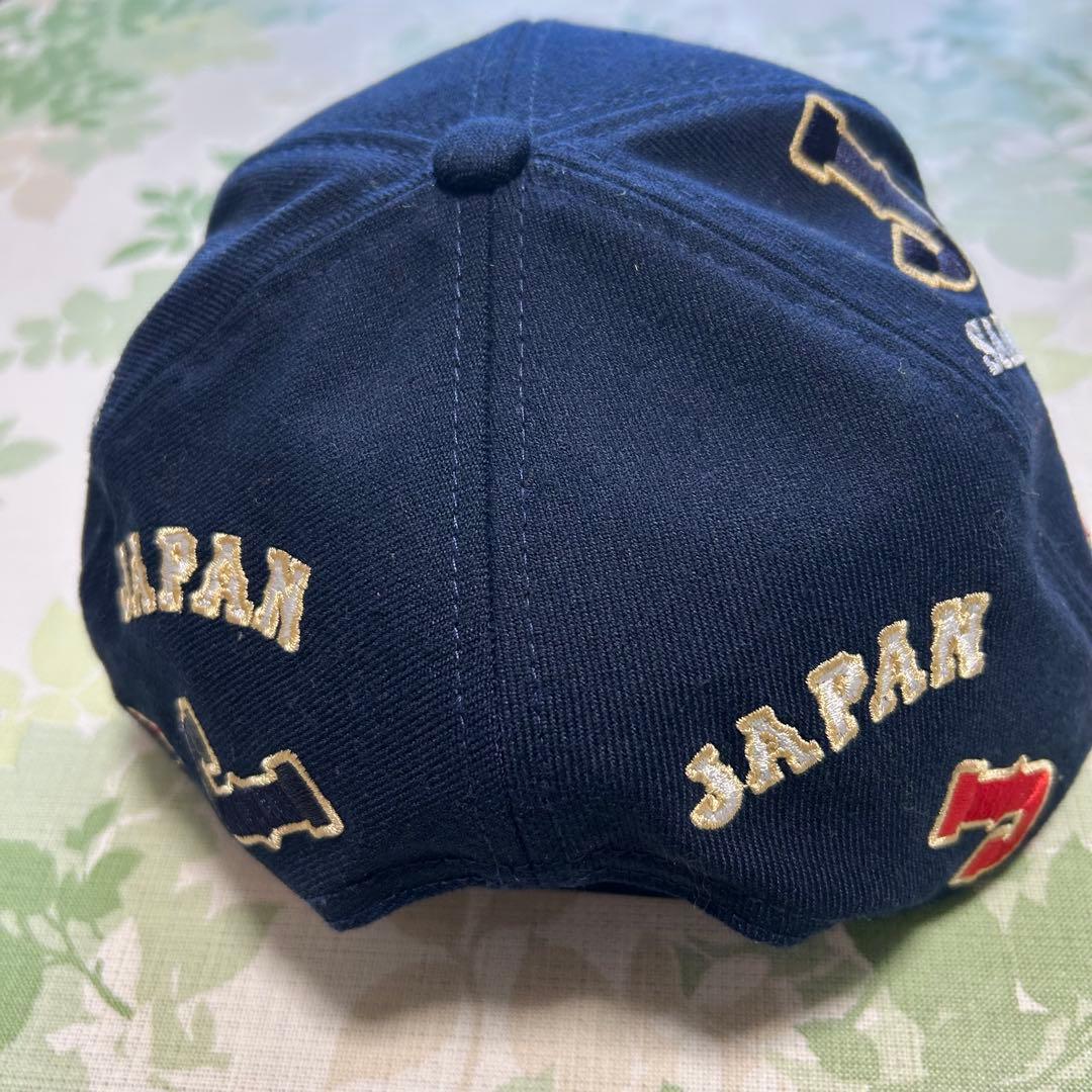【激レア】侍ジャパン 全面刺繍キャップ/ネイビー サイズフリー《美品》