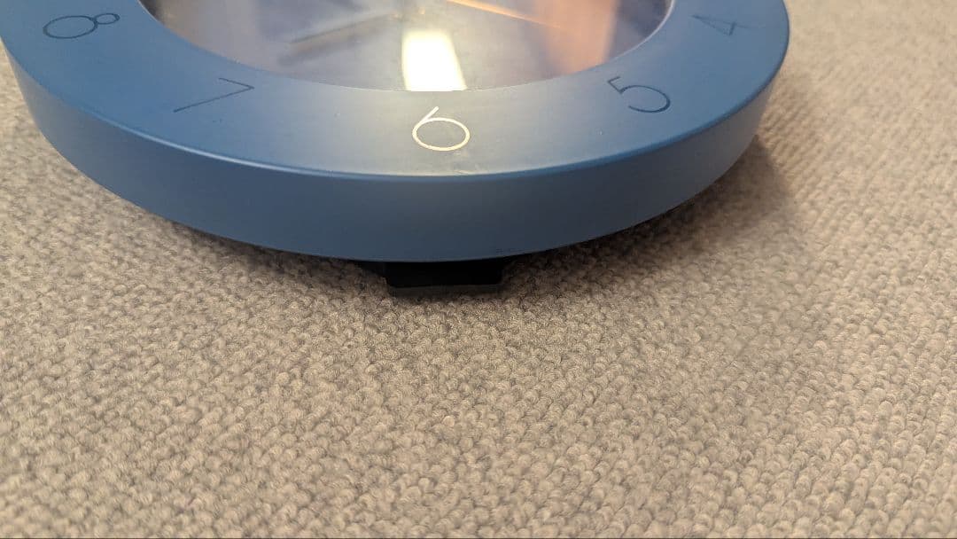 動作確認済。Quartz ブルー マット 掛け時計 直径24.5cm