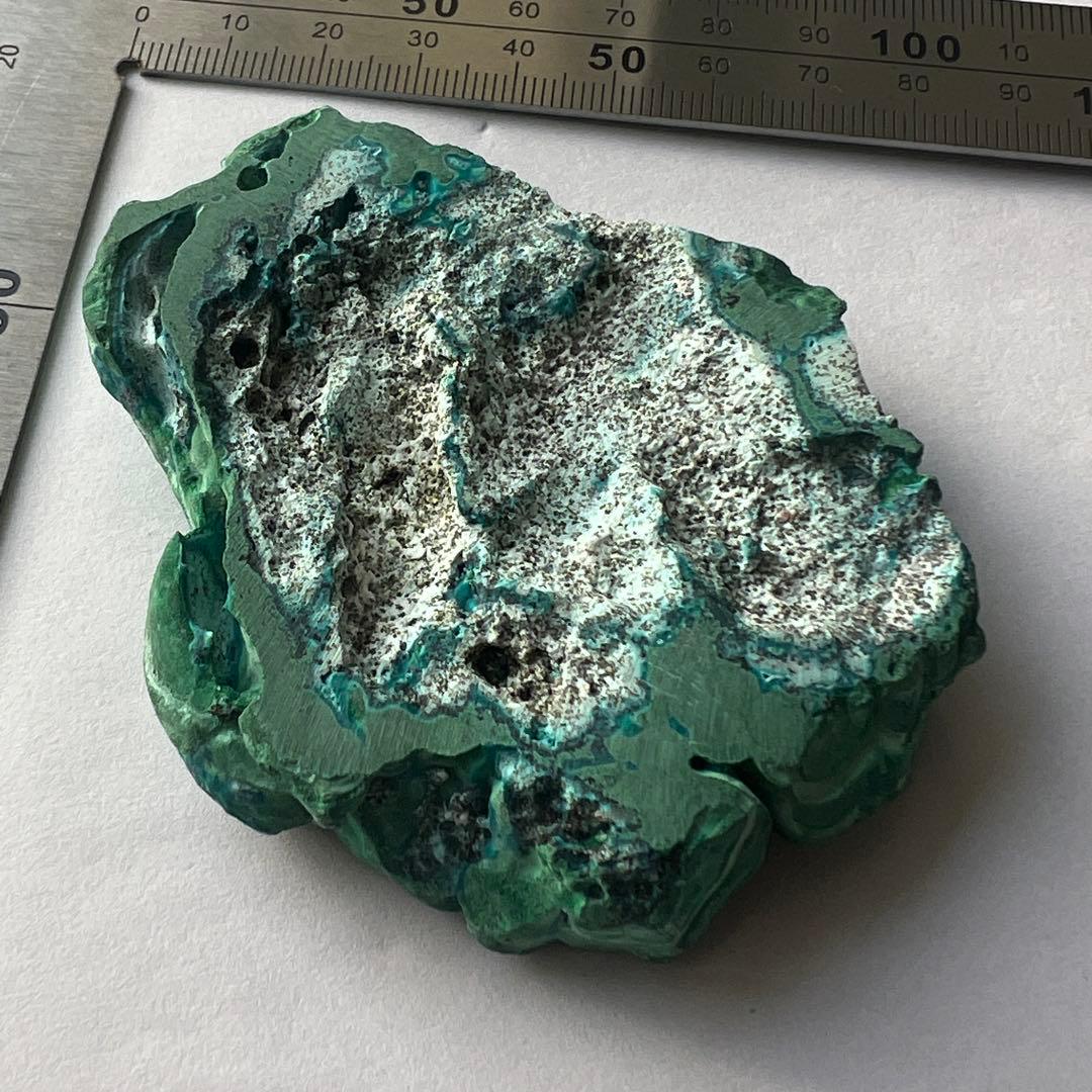 クリソコラ マラカイト コンゴ産 天然石 研磨 鉱物 標本 孔雀石 78mm