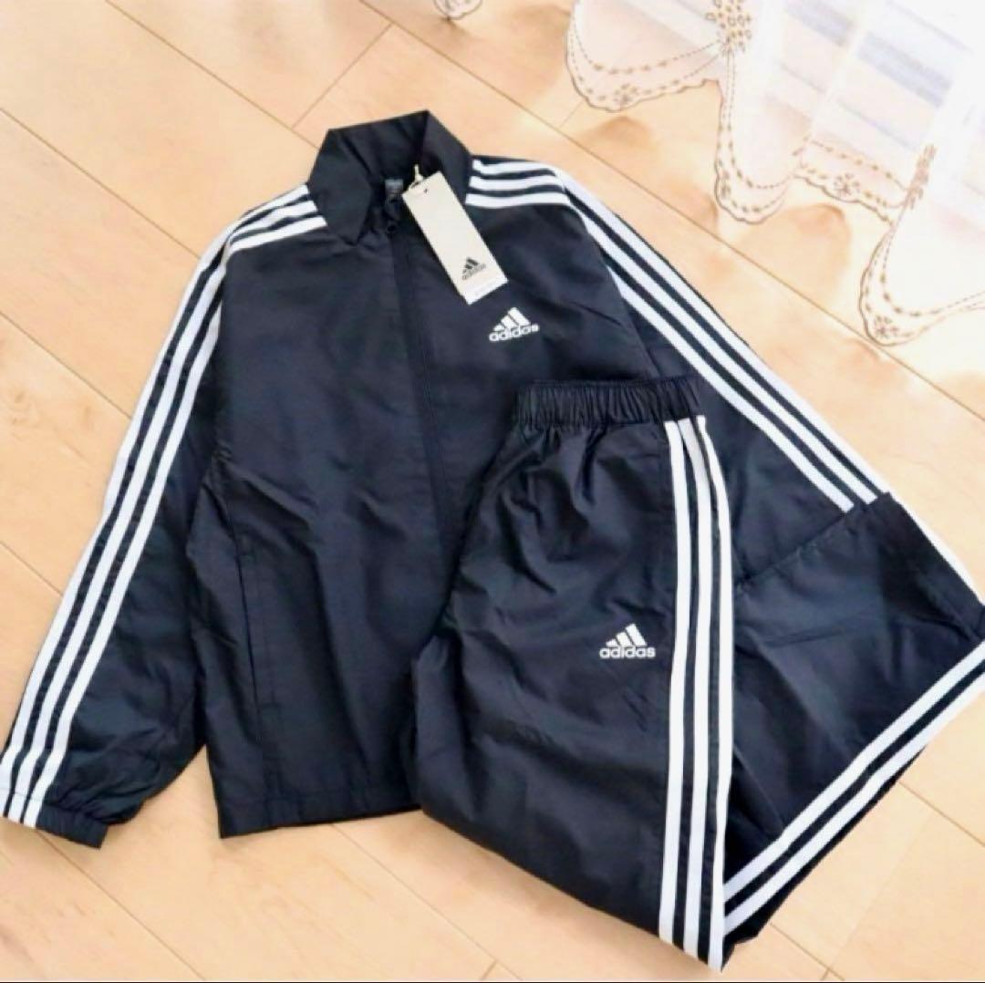 adidas　アディダス　ウィンドブレーカー　上下セット　黒　130　新品