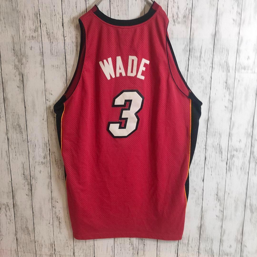 riku【NBA】 XXL 赤 黒 マイアミ・ヒート ウェイド バスケ