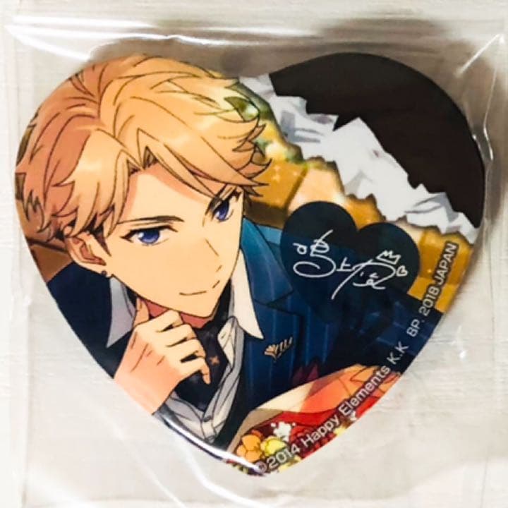 新品★あんスタ★Knights【鳴上嵐】一番カフェ★ハート型缶バッジ★7点セット