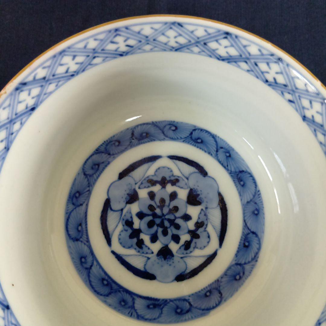 古伊万里 色絵 金彩 中鉢 錦出鉢 冨貴長春 時代物 骨董 完品