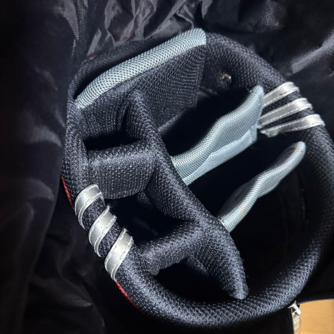 adidas キャディバッグ ゴルフバッグ スリーストライプ レッド