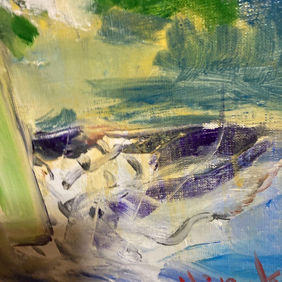石蕗と白い小菊　作者 Hiroko.M ソウルで韓日芸祭展