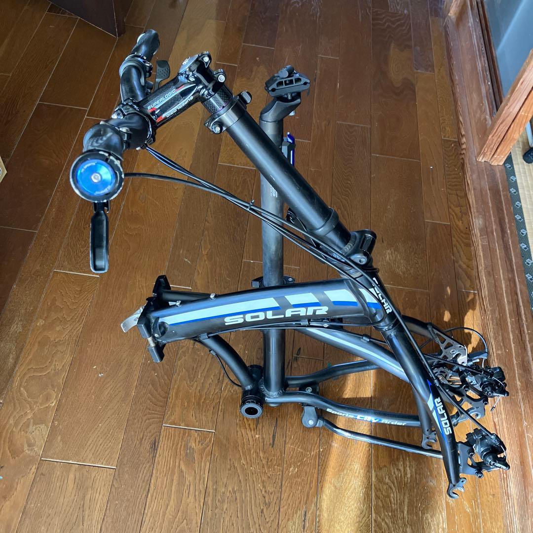 SOLAR 折りたたみ自転車　ディスクブレーキ　フレーム　ホイール無し