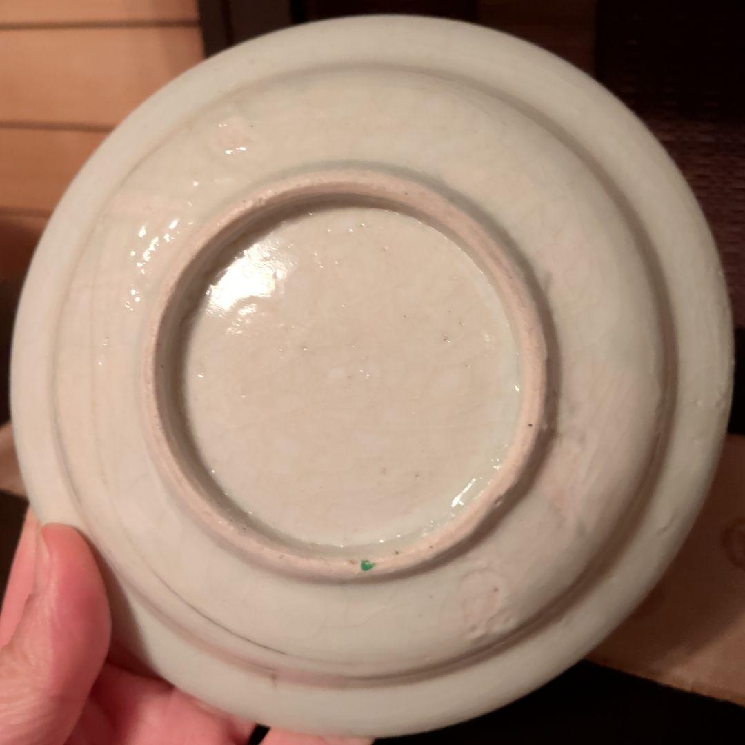初期伊萬里　赤絵菊花紋皿　五寸皿