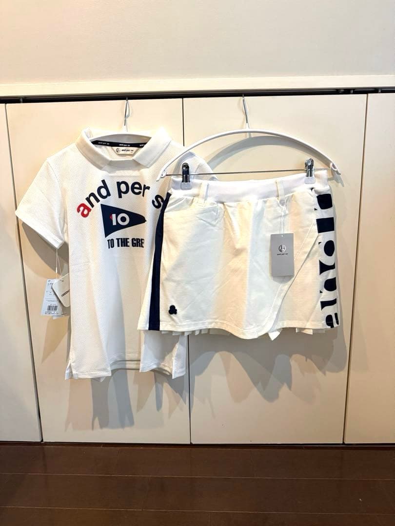 新品　and per se 上下セット　ホワイト M