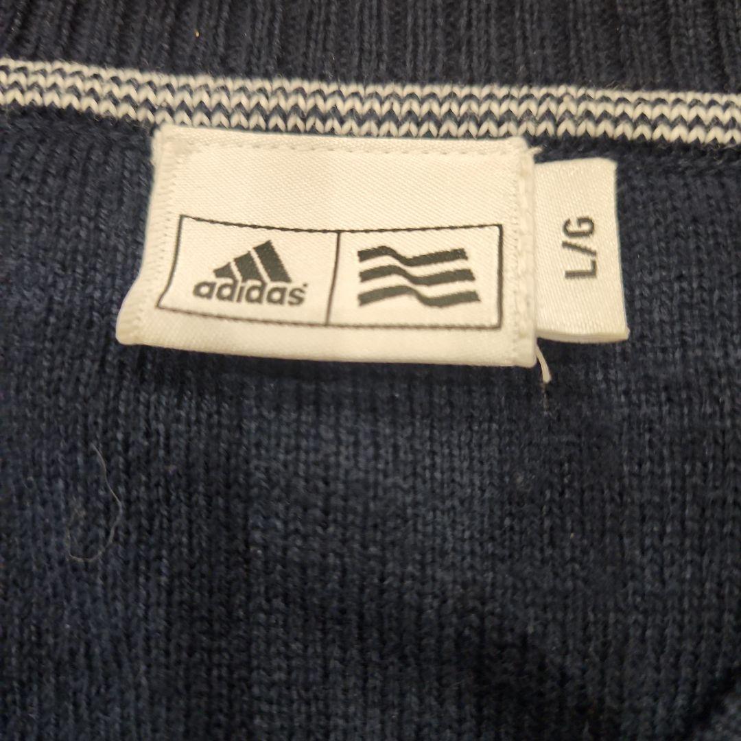 adidas golf アディダスゴルフ ニットセーター Vネック 総柄 L