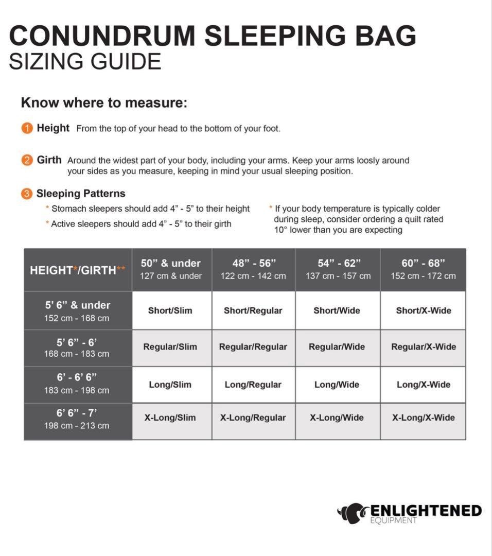 ENLIGHTENED EQUIPMENT シュラフ　-23℃ 950FP
